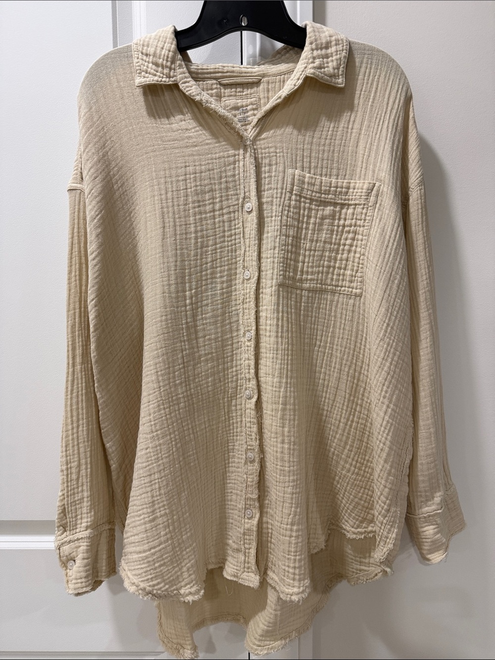 Aerie Women's Cream Gauze Button-Front Set - Size Small - Picture 2 of 4